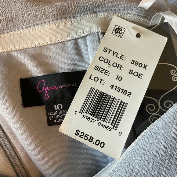 Silver Gray Strapless Evening Gown Size 10 Formal Dress by AQUA - Picture 7 of 11